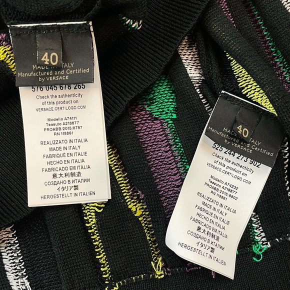 VERSACE • 2-Piece Distressed Jacquard Striped Cardigan and Tank Top Matching Set - Picture 13 of 16